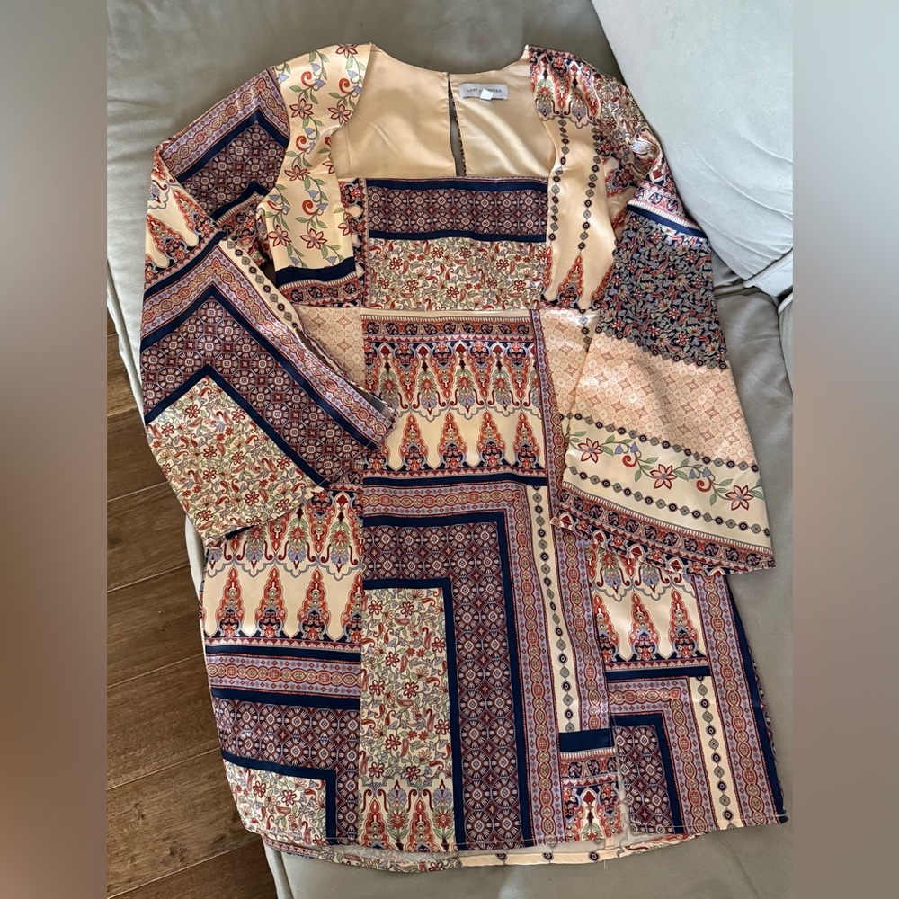 Lost + Wander Multicolor Patchwork Dress - image 1